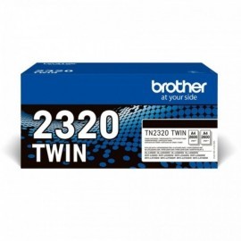 BROTHER PACK DE 2 CARTUCHOS DETONER NEGRO DE LARGA DURACION TN2320TWIN/TN2320TWIN