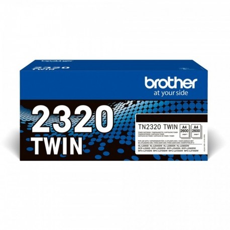 BROTHER PACK DE 2 CARTUCHOS DETONER NEGRO DE LARGA DURACION TN2320TWIN/TN2320TWIN