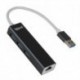 IGGUAL HUB USB-A 3 PUERTOS USB 3.0 + RJ45 GIGABIT
