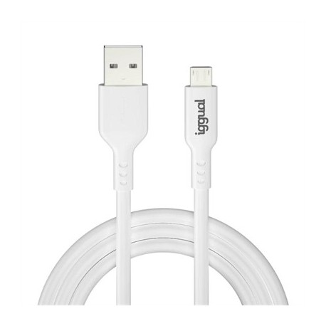 IGGUAL CABLE USB-A/MICRO-USB 100 CM BLANCO