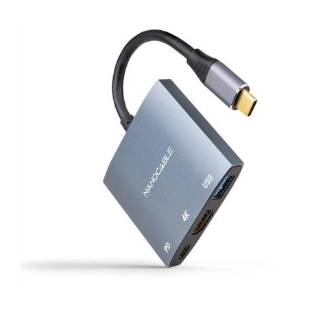 NANOCABLE CONVERSOR USB-C A HDMI/USB3.0/PD 15 CM