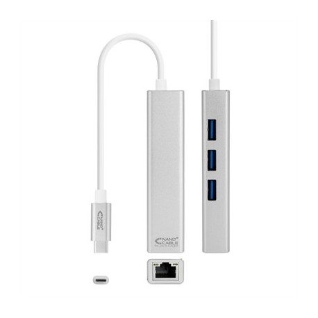 NANOCABLE CONVERSOR USB-C ETHERNET +3XUSB 3.0