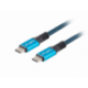 CABLE USB-C 4.0 LANBERG MACHO/MACHO 0.5M 100W 8K 30HZ NEGRO/AZUL