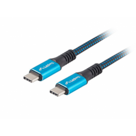CABLE USB-C 4.0 LANBERG MACHO/MACHO 0.5M 100W 8K 30HZ NEGRO/AZUL