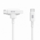 HYPER SILICONE USB-C TO USB-C AND LIGHTNING HYBRID 60W CABLE - WHITE