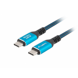 CABLE USB-C 4.0 LANBERG MACHO/MACHO 1M 240W 8K 60HZ NEGRO/AZUL