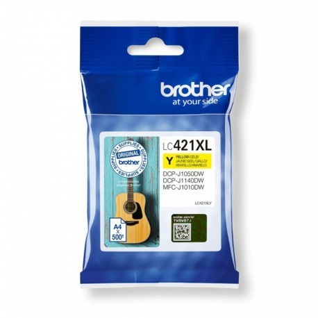 BROTHER CARTUCHO DE TINTA AMARILLO DE LARGA DURACION LC421XLY PARA DCP-J1050DW / DCP-J1140DW / MFC-J