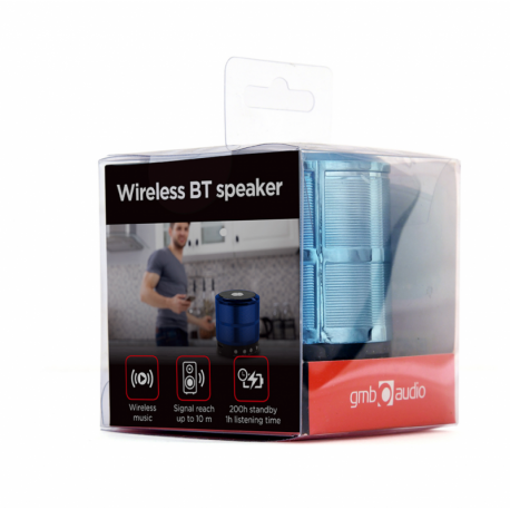 ALTAVOZ PORTATIL GEMBIRD SPK-BT-08-B 3W RMS BLUETOOTH AZUL