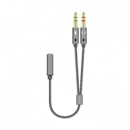 CABLE ADAPTADOR AISENS AUDIO JACK 3.5 4P/H-2XJACK 3.5 3P/M 25CM