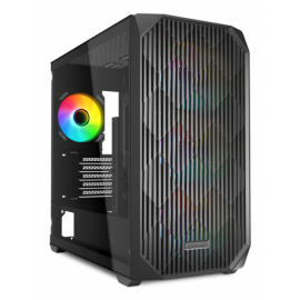 CAJA GAMING MATX SHARKOON MK3 3XVENT 120MM 3XUSB SN FUENTE NEGRO