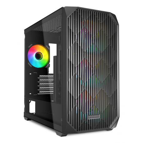 CAJA GAMING MATX SHARKOON MK3 3XVENT 120MM 3XUSB SN FUENTE NEGRO