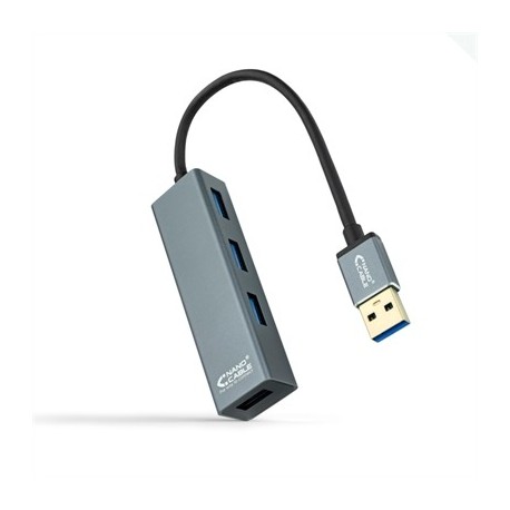 NANOCABLE HUB USB 3.0 4 X USB 3.0 10CM. GRIS