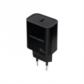 NANOCABLE CARGADOR PARED USB-C PD 30W NEGRO