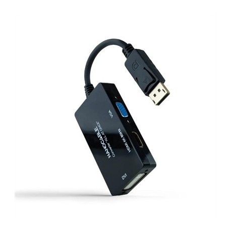 NANOCABLE CONVERSOR DP A HDMI/DVI/VGA NEGRO 20 CM