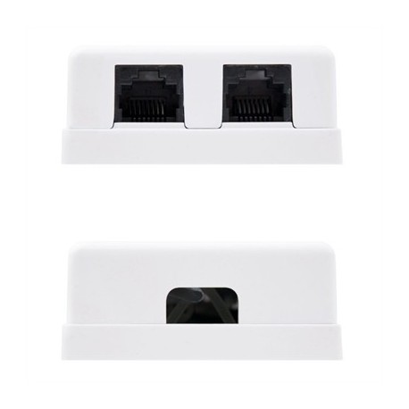 NANOCABLE ROSETA SUPERFICIE CAT.6 UTP 2TOMAS BLANC