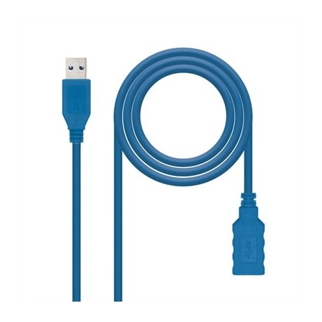 NANOCABLE CABLE USB 3.0, A/M-A/H, AZUL, 1 M