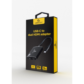 ADAPTADOR USB-C A DOBLE HDMI 4K 60HZ NEGRO