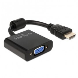 DELOCK ADAPTADOR HDMI-A 19 PINES MACHO A VGA NEGRO
