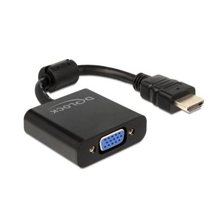 DELOCK ADAPTADOR HDMI-A 19 PINES MACHO A VGA NEGRO