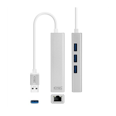NANOCABLE CONVERSOR USB 3.0 ETHERNET + 3XUSB 3.0