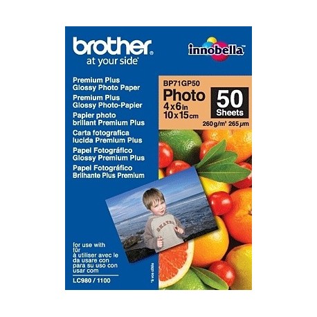 BROTHER PAPEL INKJET GLOSSY 10X15 50H 260G/M2
