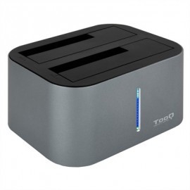 TOOQ TQDS-805G DOCK STATION DOBLE BAHIA HDD GRIS