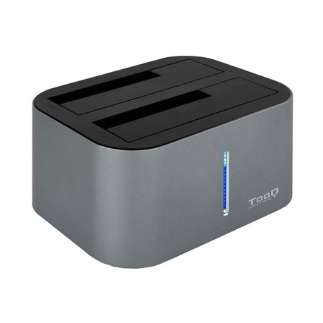 TOOQ TQDS-805G DOCK STATION DOBLE BAHIA HDD GRIS