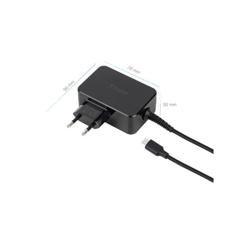 TOOQ CARGADOR PORTATIL GAN USB-C PD 45W NEGRO