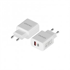 AISENS CARGADOR 20W USB-C PD3.0 USB-A QC3.0 BLANCO