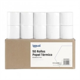 IGGUAL CAJA 50 ROLLOS PAPEL TERMICO 80X80X13 MM