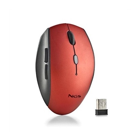 NGS RATON INALAMBRICO CON TECLAS SILENCIOSAS ROJO