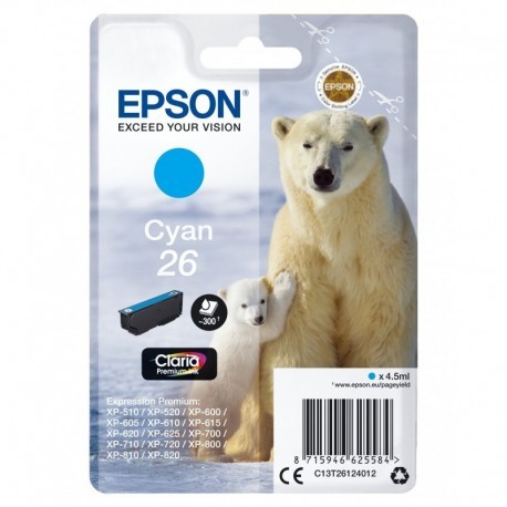 EPSON CLARIA PREMIUM CARTUCHO CIAN 26