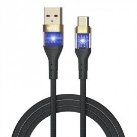 IGGUAL CABLE USB-A A TIPO C 3A 100 CM TRENZADO LED