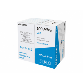 BOBINA CABLE RED LANBERG UTP RJ45 100 MB/S SOLIDO CCA AWG24 305M  AZUL