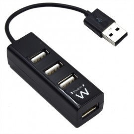 EWENT EW1123 MINI-HUB USB 4 PUERTOS NEGRO
