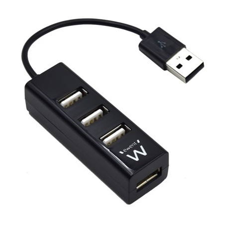 EWENT EW1123 MINI-HUB USB 4 PUERTOS NEGRO