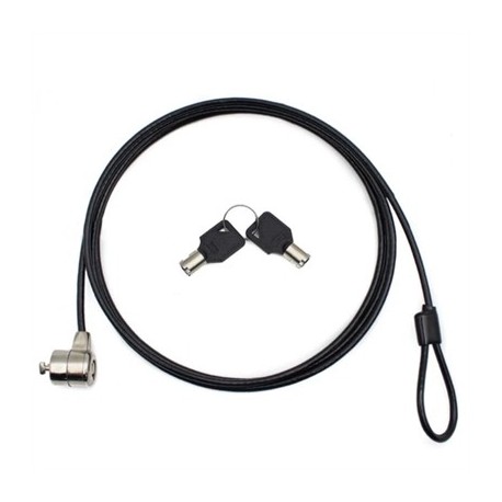 NILOX CABLE DE SEGURIDAD DOBLE LLAVE 1.8 M, NEGRO