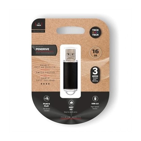 TECH ONE TECH BASIC PENDRIVE 16GB USB 2.0 NEGRO