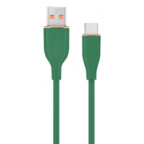 CABLE DE CARGA Y DATOS GEMBIRD USB TIPO C DE SILICONA PREMIUM 1,5 M VERDE