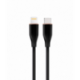 CABLE DE CARGA Y DATOS GEMBIRD USB TIPO-C A 8 PINES DE SILICONA PREMIUM 1,5M BK