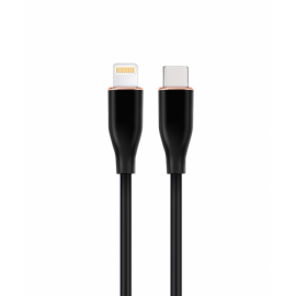CABLE DE CARGA Y DATOS GEMBIRD USB TIPO-C A 8 PINES DE SILICONA PREMIUM 1,5M BK