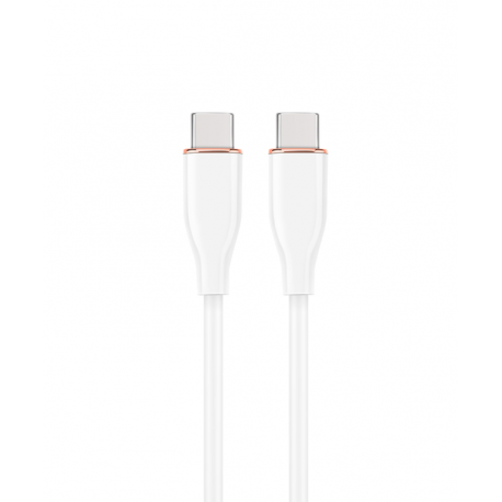 CABLE DE CARGA Y DATOS GEMBIRD (PD) TIPO-C SILICONA ALTA CALIDAD 1,5M BLANCO