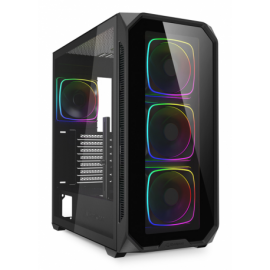 CAJA GAMING ATX SHARKOON AK5G RGB 4XVENT 120MM 3XUSB SN FUENTE NEGRO