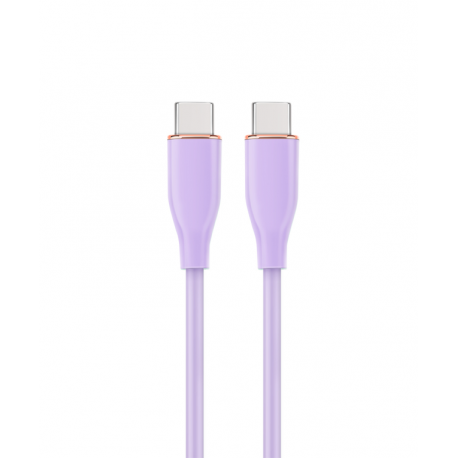 CABLE DE CARGA Y DATOS GEMBIRD (PD) TIPO-C SILICONA ALTA CALIDAD 1,5M MORADO