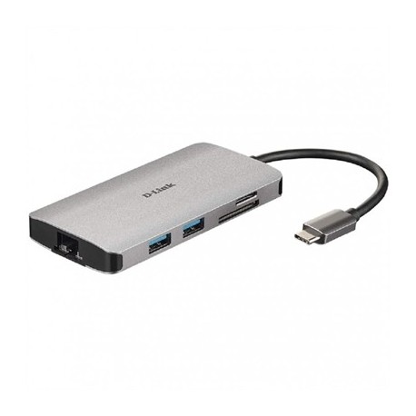 D-LINK DUB-M810 HUB USB-C 8 EN 1 HDMI/ETH/CARDREAD