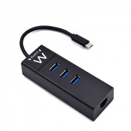 EWENT EW1141 HUB TIPO-C 3PTS.USB 3.1+1PTO. GIGABIT