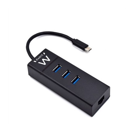 EWENT EW1141 HUB TIPO-C 3PTS.USB 3.1+1PTO. GIGABIT