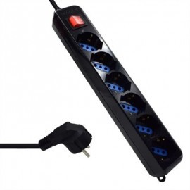 EWENT EW3924 REGLETA 6 TOMAS CON PROTECCION NEGRO