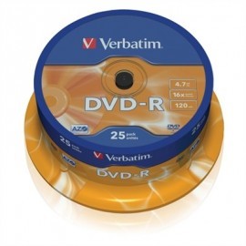 VERBATIM DVD-R 4.7GB 16X TARRINA 25UDS