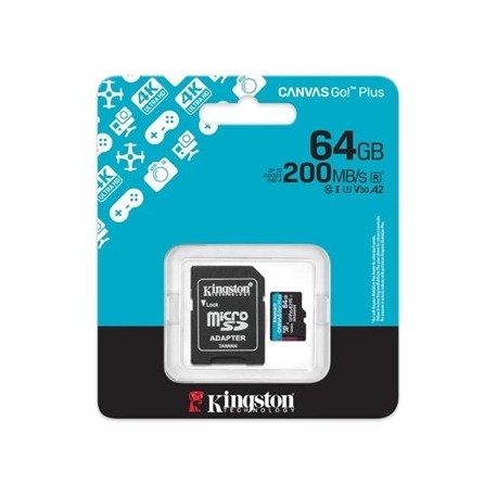 KINGSTON MICROSD CANVAS GO! PLUS 4 64GB 200 MB-S